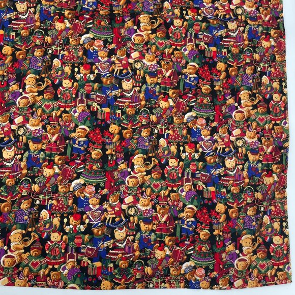 Christmas Tablecloth Card Table Small Teddy Bears Festive Holiday Handmade 41x40 - Picture 7 of 12